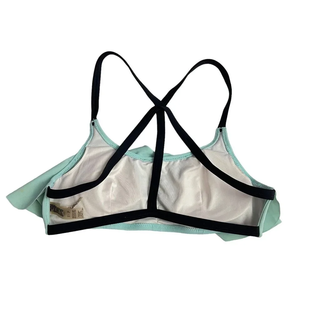 Victoria's Secret Women's Blue & Black Pastel Bikini Top Size S - Picture 3 of 7